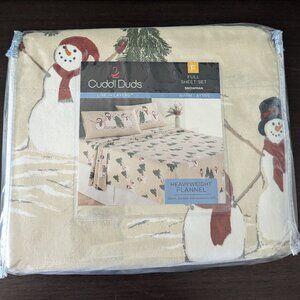 Cozy Cuddl Duds Snowman Flannel Sheet Set
